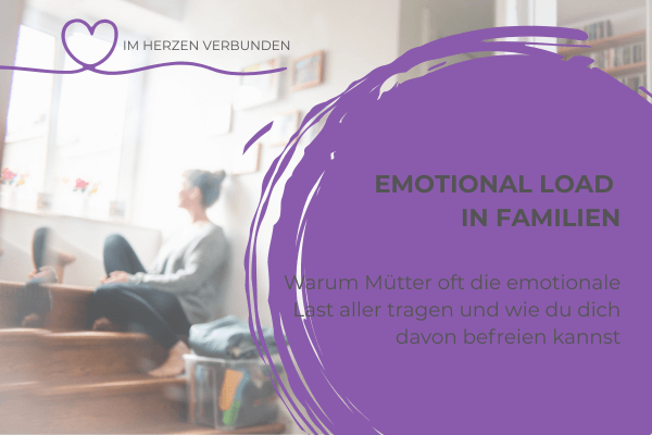 Mutter sitzt erschöpft auf Treppe und denkt nach – Emotional Load im Familienalltag