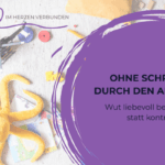 Unordentlicher Boden mit buntem Spielzeug – Symbol für Wut und Selbstfürsorge im Familienalltag ohne Schreien