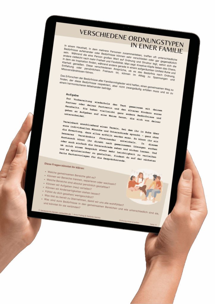 eine Seite des Workbooks Ordnung innen und aussen